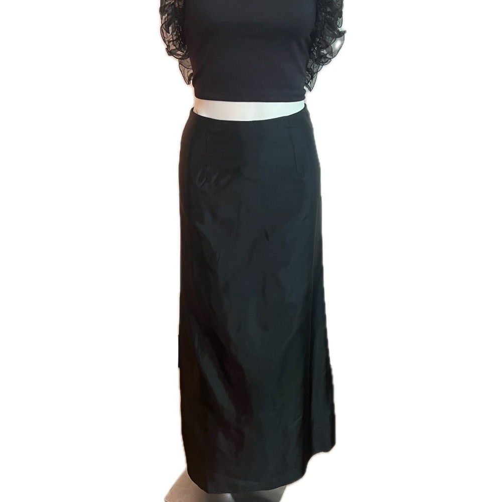 jessica mcclintock fully lined vintage black maxi skirt - size 6